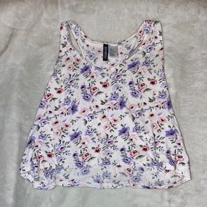 NWOT H&M Divided Floral Racerback Crop Top